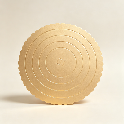 10 Inch Plain Round Gold Cake Board 2.5mm tebal Makanan Aman Kelembaban-tahan Kue Drum untuk toko roti